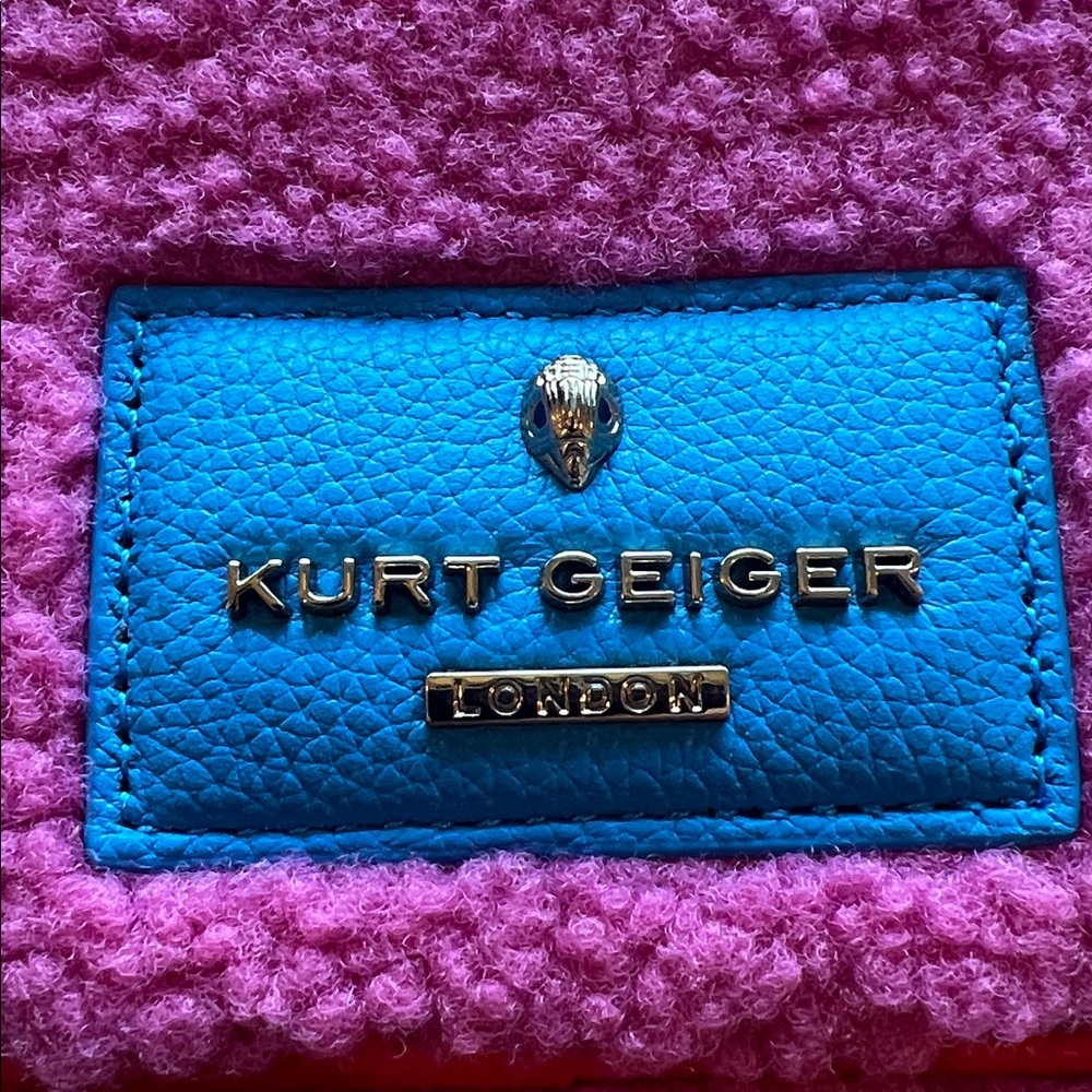 NWT Kurt Geiger London Chiswick Faux Shearling Camer Crossbody Bag pink - Picture 13 of 13